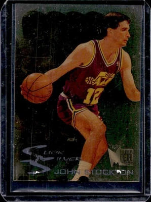 1995-96 Fleer Metal John Stockton Slick Silver #9 Jazz Foto 1 de 2