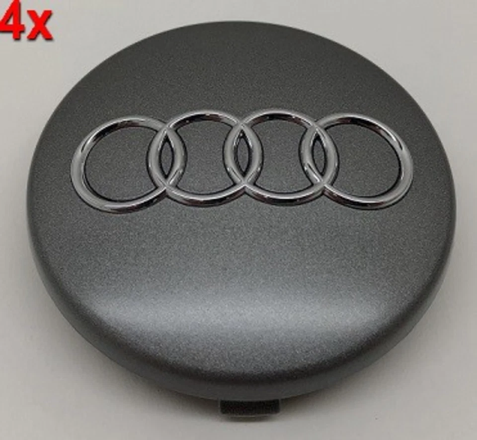 Genuine Wheel Center Hub Caps 4pcs Grey Metallic For AUDI RS4 RS6 TT 1994-2017 - Изображение 1 из 1