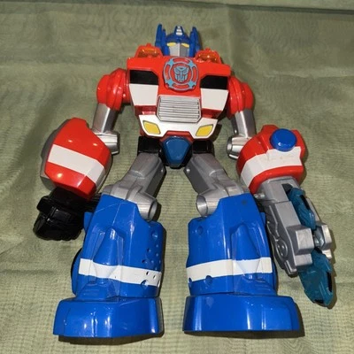 2012 Transformers Optimus Prime Talking Rescue Bot Figure- Hasbro Playskool 10" - Image 1 of 4