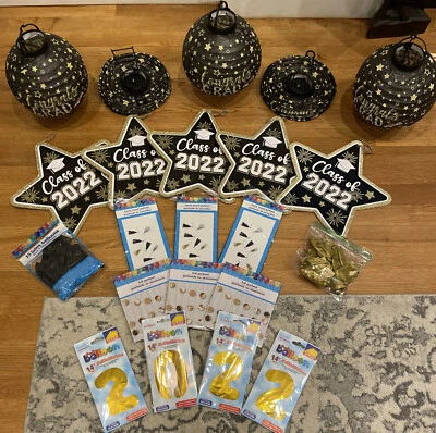 🔥50 peças pacote de festa de formatura 2022 lanternas, balões, placas, guirlanda de borla - Imagem 1 de 4