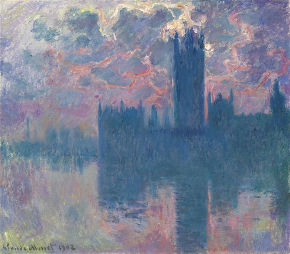 Impresión en lienzo de Claude Monet: Casas del Parlamento, Sunset Giclee varios tamaños Foto 1 de 1