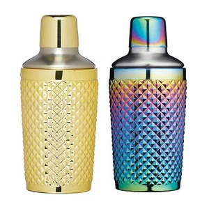 Glass Studded Cocktail Shaker 300ml Alcohol Drink Making Mixer Bar Accesories - Picture 1 of 2