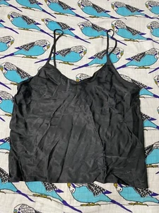 Camiseta sin mangas Victoria’s Secret Night espalda abierta negra costura floral M mediana - Imagen 1 de 9