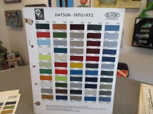 PAINT COLOR REFERENCE SAMPLE PAINT CHIPS DATSUN 1970/1972 COLORS - Picture 1 of 4