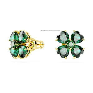 New Idyllia stud earrings Clover, Green, Gold-tone plated 5666236 - Picture 1 of 5