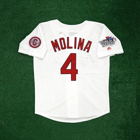 Yadier Molina 2013 St. Louis Cardinals World Series White Home Men's Jersey Cover