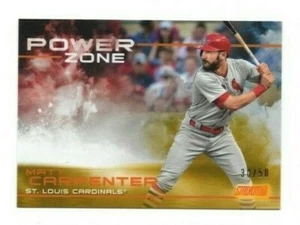 2019 Topps Stadium Club MATT CARPENTER POWER ZONE ORANGE PARALLEL 30/50 PZ-23 - Picture 1 of 2
