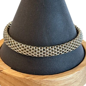 Marked 925 Italy Silver Mesh Chain Bracelet 7" - Picture 1 of 7