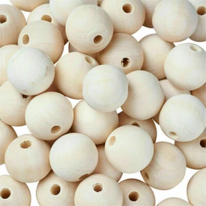 200Pcs Round Wood Spacer Strip Wooden Beads DIY Craft Jewelry Bracelet 6-20mm US - Picture 1 of 18