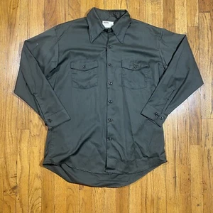 Vintage 60s 70s Montgomery Ward Workwear Utility Shirt Twill Work M/L Sanforized - Picture 1 of 6