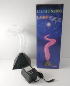 Vtg LIGHTNING LAMP Curved Glass Rainbow Plasma Light SOUND & TOUCH Responsive! - Picture 1 of 15