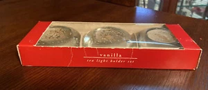 NIB Pier 1 Vanilla Tea Light Holder Set Clear Silver Star  - Picture 1 of 5