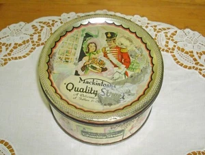 Vintage Mackintosh's Quality Street Toffee & Chocolate 5" Tin Canister w/ Lid ~ - Picture 1 of 8