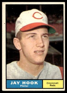1961 Topps #162 Jay Hook  Cincinnati Reds VG-VGEX