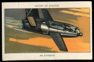 Tobacco Card, Amalgamated, Mills, HISTORY OF AVIATION, 1952, Ram Jet, #50