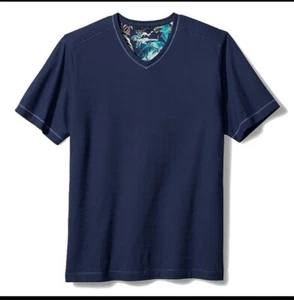 Tommy Bahama Men's Tee Shirt Medium Wave Tropic V Neck  island T-Shirt Cotton - Picture 1 of 1