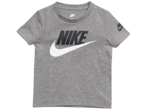 Nike Little Boy's T-Shirt Short Sleeve Futura Evergreen Carbon Heather - Picture 1 of 10