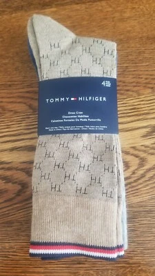 Tommy Hilfiger 4 pares de calcetines de vestir para hombre caqui/azul/gris Foto 1 de 3