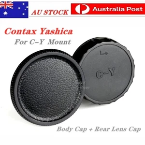 Body Cap + Rear Lens Cap for Contax Yashica C/Y CY C-Y Mount Camera - Picture 1 of 2