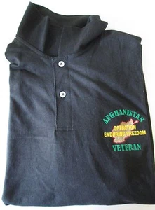 AFGHANISTAN VETERAN ENDURING FREEDOM EMBROIDERED LIGHT WEIGHT POLO SHIRT - Picture 1 of 1
