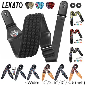 Correa de bajo para guitarra eléctrica acústica LEKATO de 2"-3,5" de ancho con correas ajustables - Imagen 1 de 23