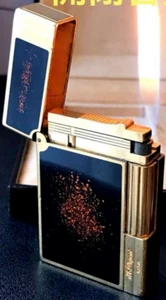 Encendedor de gas S.T.Dupont en funcionamiento negro dorado gatsby LINE 2 S con caja - Imagen 1 de 10