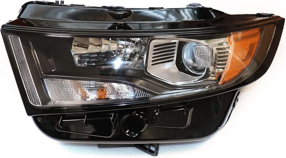 Halogen Headlight For 2015-2018 Ford Edge Sport Black Left Driver Side with Bulb Foto 1 de 4