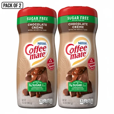 COFFEE-MATE Nestle Coffee mate Chocolate Creme Sugar Free Powder Coffee Creamer, 10.2oz, 2PK