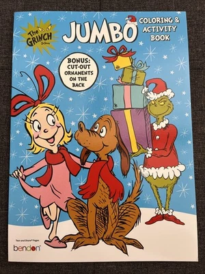 Mr. Grinch Jumbo Coloring & Activity Book Dr. Seuss Cindy Lou Who Bonus Ornament Foto 1 de 4