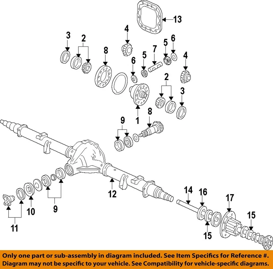 Kit de engranajes diferenciales traseros FORD OEM 07-16 F-250 Super Duty BC3Z4215B Foto 1 de 1