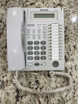 Panasonic KX-T7730 24-Button Display Phone White Advanced Hybrid System, White - Image 1 of 4