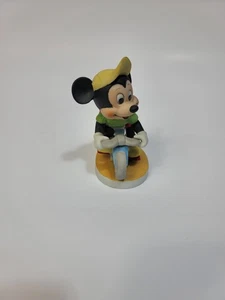 Vintage 70er Walt Disney Productions Mickey Mouse Keramik Figur auf Fahrrad - Bild 1 von 6