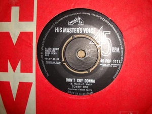 TOMMY ROE,  DONT CRY DONNA,  HMV RECORDS 1963 MINT- - Bild 1 von 2