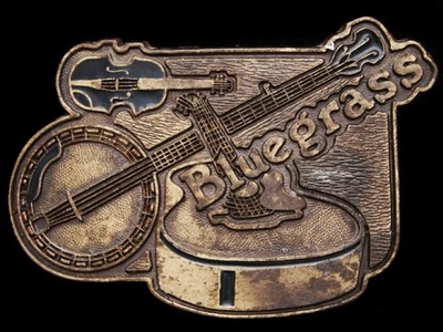 JI17134 HEBILLA DE CINTURÓN VINTAGE AÑOS 70 ***BLUEGRASS*** (VIOLÍN BANJO Y GUITARRA) Foto 1 de 2