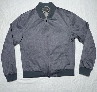 Hugo Boss Mens 38R Gray Slim Fit Stretch Tailoring Unconstructed Bomber Jacket - Image 1 of 4