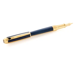 S.T. Dupont D Line Windsor Fountain Pen Blue / Gold, 410111M, New In Box - Picture 1 of 8