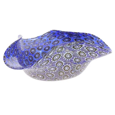GlassOfVenice Murano Glass Millefiori Decorative Bowl - Classic Blue - Image 1 of 4
