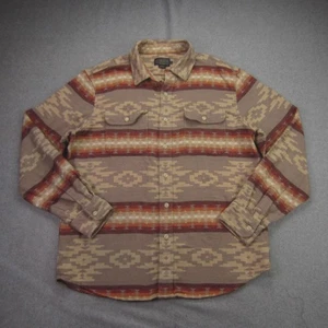 Pendleton Shirt Mens Large Brown Tan Southwest Aztec Long Sleeve Button Up - Picture 1 of 17