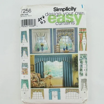 Vintage 80s Simplicity 7256 Sewing Pattern Curtains Drapes Valances Window Cover - Image 1 of 4