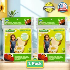 Paquete de 2 (20 piezas) fundas de asiento de inodoro público desechables Sesame Street Elmo para niños - Imagen 1 de 16