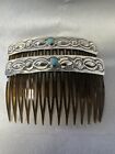 Native American Navajo Turquoise Hair Combs Jennie Blackgoat Gallup New Mexico