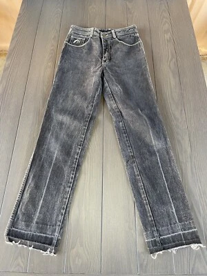 Pantalones de mezclilla vintage Jordache para mujer 28 descoloridos negros lavados pierna recta desgastados Foto 1 de 4
