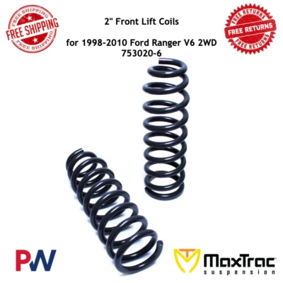 Bobinas de elevación delanteras MaxTrac de 2" para Ford Ranger V6 1998-2010 2x2 #753020-6 Foto 1 de 2