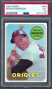 1969 Topps # 550 Brooks Robinson Orioles HOF VG PSA 3.5 - Picture 1 of 1