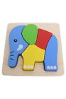 PLAYTIVE Steckpuzzle Elefant Holz Kinderpuzzle Bunt 5 Teile