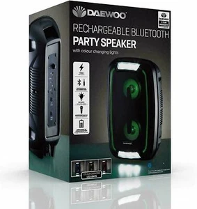 DAEWOO 40W RECHARGEABLE BLUETOOTH PARTY SPEAKER COLOUR CHANGING LIGHTS - Picture 1 of 4