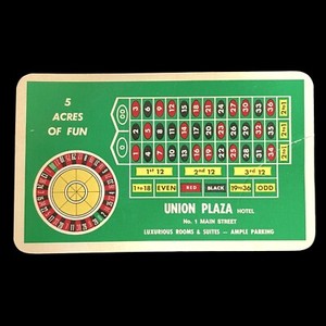 Union Plaza Hotel Casino Roulette Pay Card 1970's
