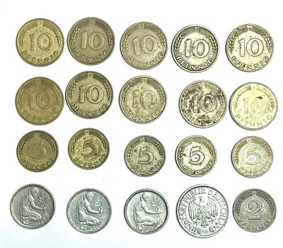 (20) German foreign coin grouping 1949-1966 ~ 2-5-10-50 Phenings + 1 Mark - Image 1 of 4