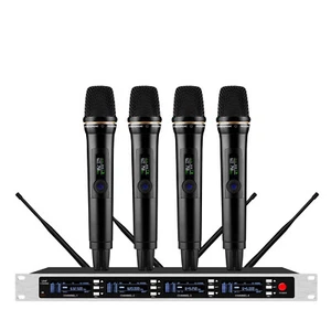 Wireless Microphone Systems Set,True Diversity,4 Channel 4 Handheld Dynamic Mics - Picture 1 of 2