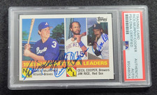1984 DALE MURPHY-JIM RICE-CECIL COOPER Signed Topps Baseball Card-PSA